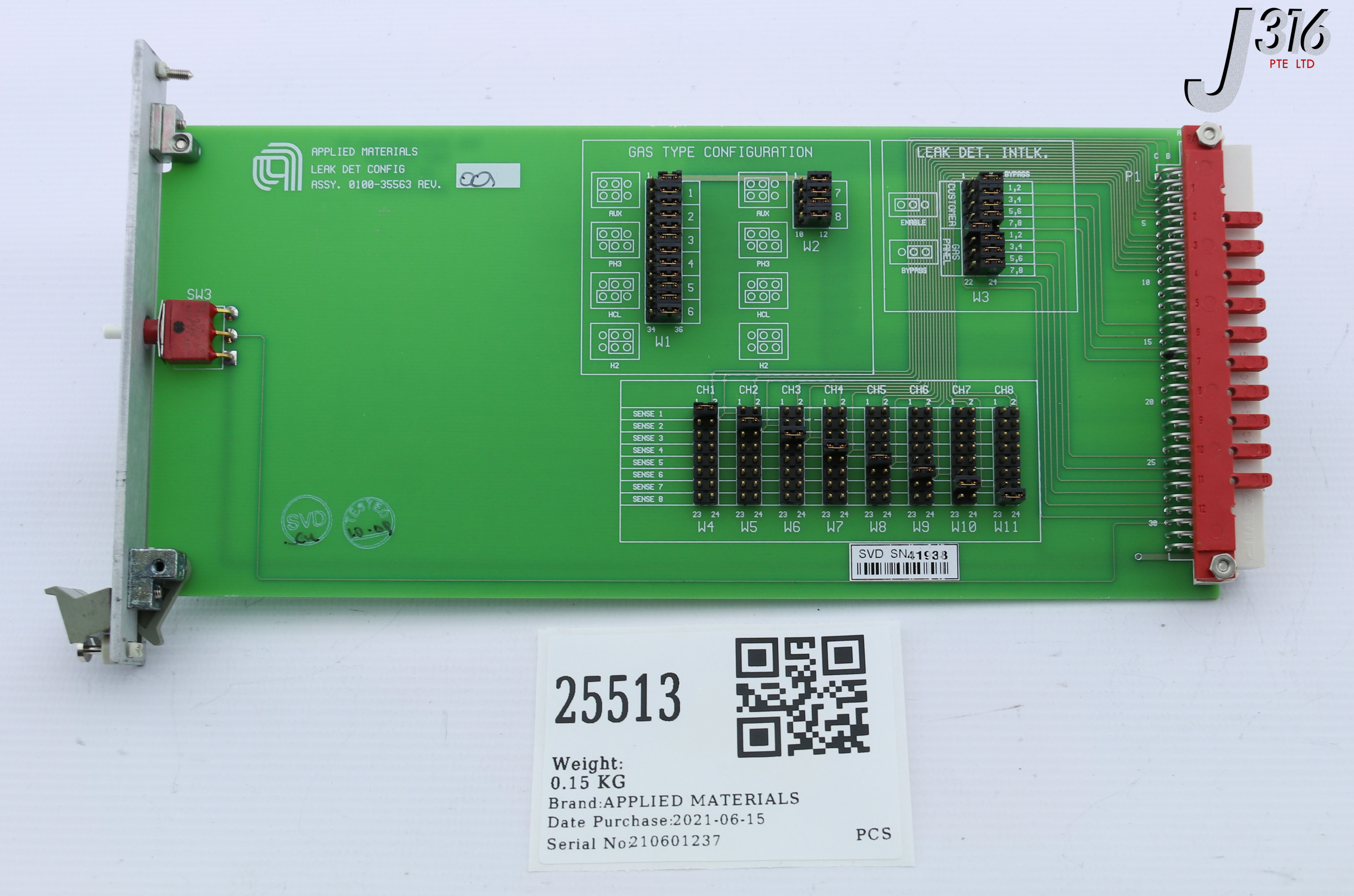 すうぃっち 25513 APPLIED MATERIALS PCB ASSY, LEAK DETECTOR CONFIG. 0100-35563
